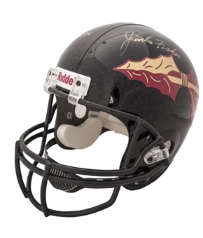 Jameis Winston and Jimbo Fisher Dual Signed Full Size Florida State Seminoles Helmet